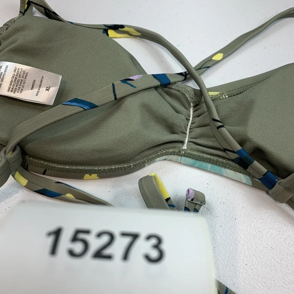 Salt & Cove Juniors Swim Bikini Top XL Sweetheart Bralette Tropical Floral Green
